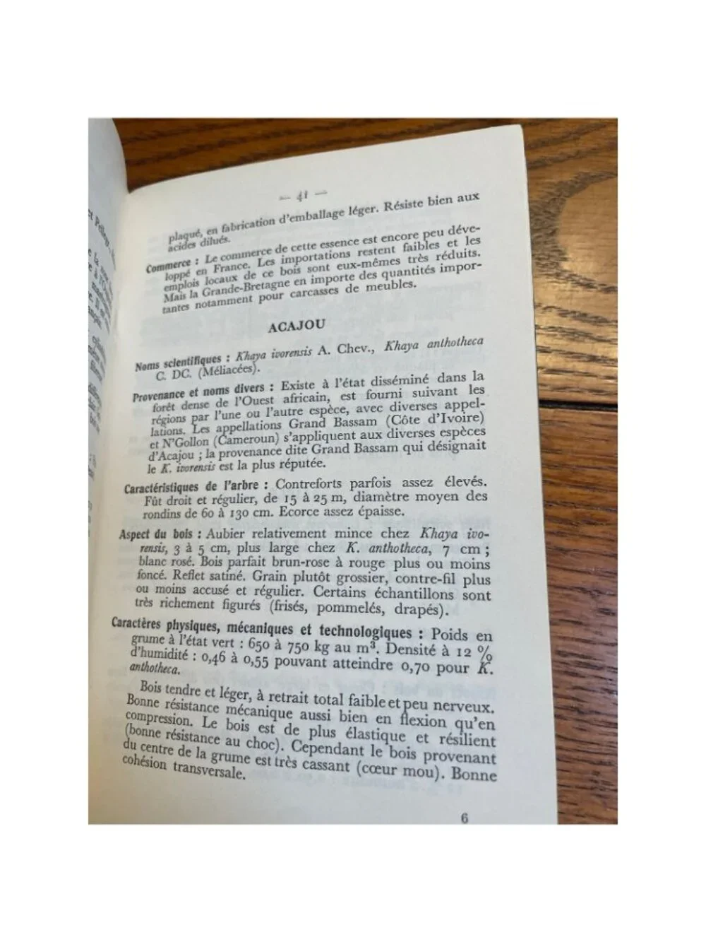 Bois Tropicaux 1960 French Tropical Wood Forestry Reference Book 2nd Edition
